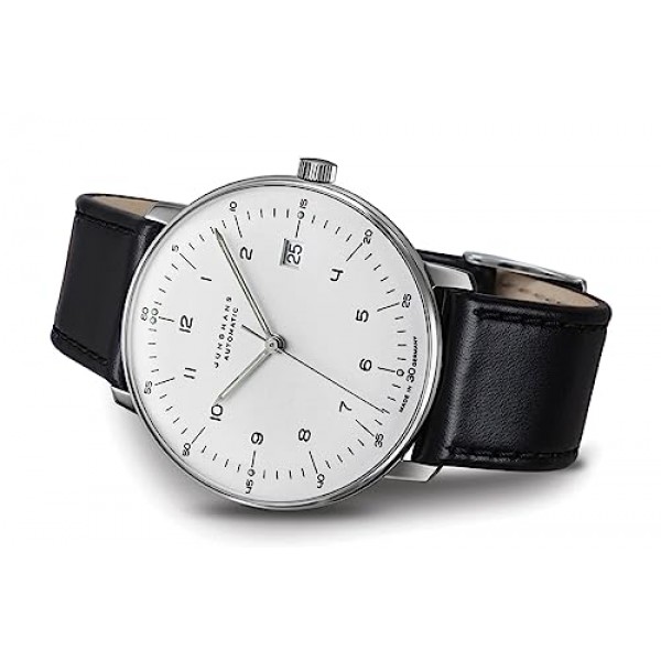 JUNGHANS Max Bill 자동 남성용 시계 가죽 스트랩 027/4700.02, 스트랩.