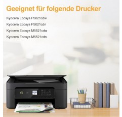 LeciRoba TK-5220 for Kyocera TK-5230 TK5220 토너 for Kyocera Ecosys P5021cdw Kyocera Ecosys P5021cdn, Kyocera Ecosys M5521cdw Kyocera Ecosys M5521cdn 프린터(5팩, 2블랙 로우 에이전트)a/1Yel