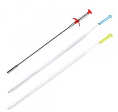 SENHAI 2 하수구 배수 청소 브러시, 28인치(71cm), 배수 릴리프 오거 1개 포함, 욕실 주방용 구부릴 수 있는 싱크 오버플로 배수 브러시