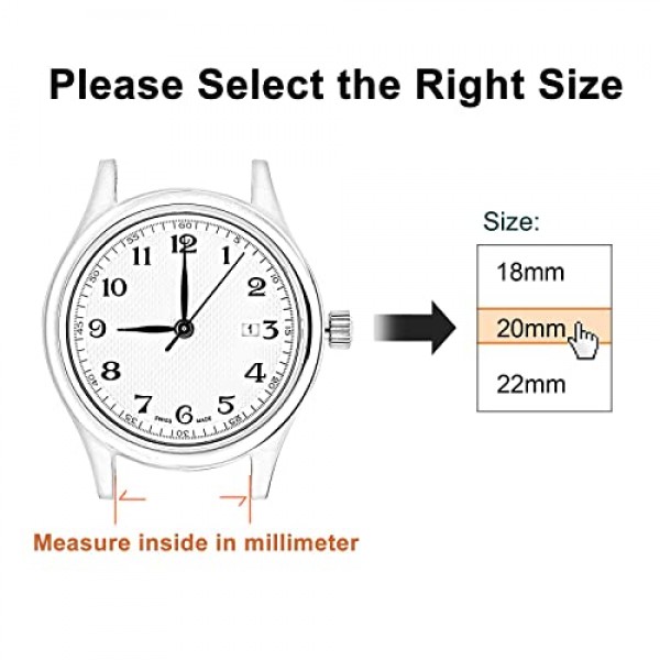 WOCCI 바이컬러 시계 밴드, 실리콘 고무, 남성용 및 여성용 퀵 릴리스 교체 스트랩, 스테인레스 스틸 버클, 밴드 폭 18mm 20mm 22mm