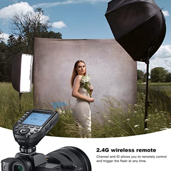 Godox XProII-S TTL 무선 플래시 트리거 송신기는 소니 카메라, 2.4G 1/8000s HSS, 블루투스 연결, 새로운 핫슈 잠금, 16개 그룹 및 32개 채널과 호환됩니다.