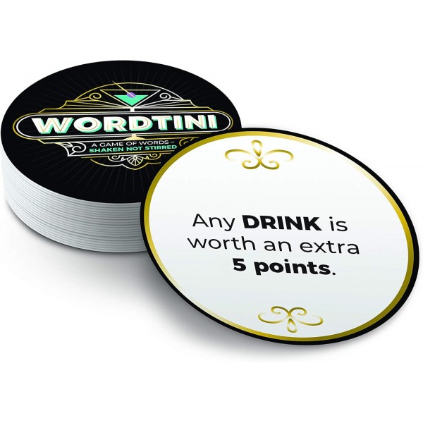 Wordtini, 성인용 파티 게임: 단어 만들기 마티니 흔들기 게임 - 자신만의 NSFW 수준 선택 - 직장, 대학 파티, 바 및 게임의 밤에 적합