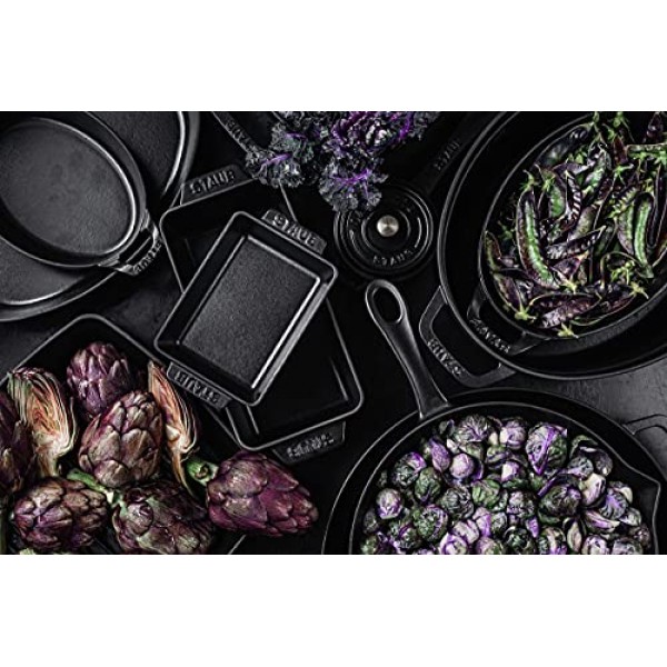 Staub Cast Iron 14.5인치 X 11.2인치 타원형 베이킹 접시 - 매트 블랙, 프랑스산
