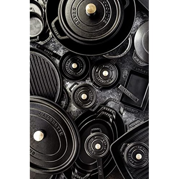 Staub Cast Iron 14.5인치 X 11.2인치 타원형 베이킹 접시 - 매트 블랙, 프랑스산