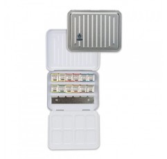 Schmincke Horadam 수채화 물감, 금속 통 12개 반 팬, 식물 색상 세트