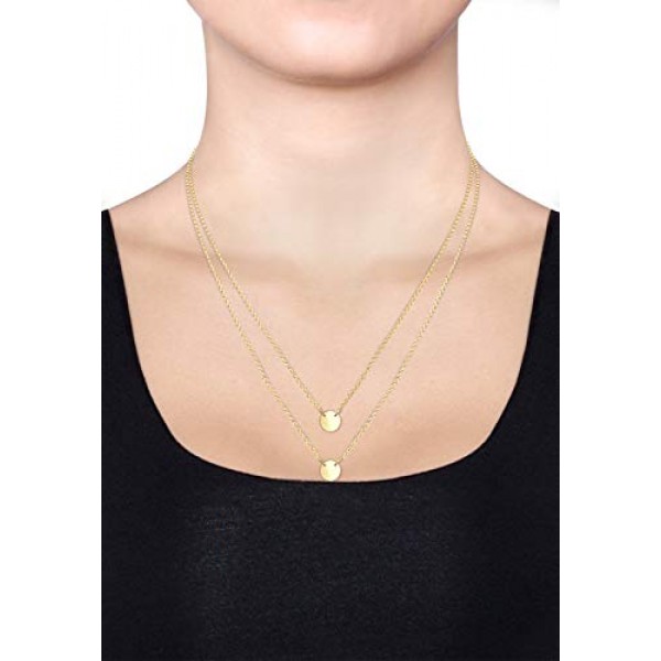 Elli 여성용 주얼리 세트 925 스털링 실버 Geo Trend 서클 스터드 및 레이어 체인