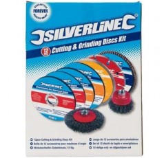 Silverline 633831 절단 및 연삭 디스크 키트 12pce 12pce 115mm