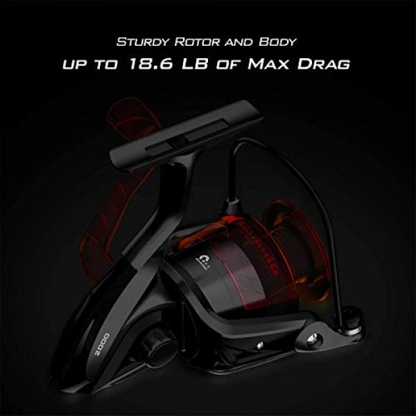 KastKing Brutus 스피닝 릴, 민물 스피닝 낚시 릴, 흑연 프레임, CNC 알루미늄 스풀, 5.2:1 기어비, 4+1 볼 베어링