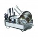 KitchenAid 대용량, 전체 크기, 자체 배수 각진 배수 보드 및 탈착식 식기류 캐디가 포함된 녹 방지 접시 랙, 연한 회색, 회색