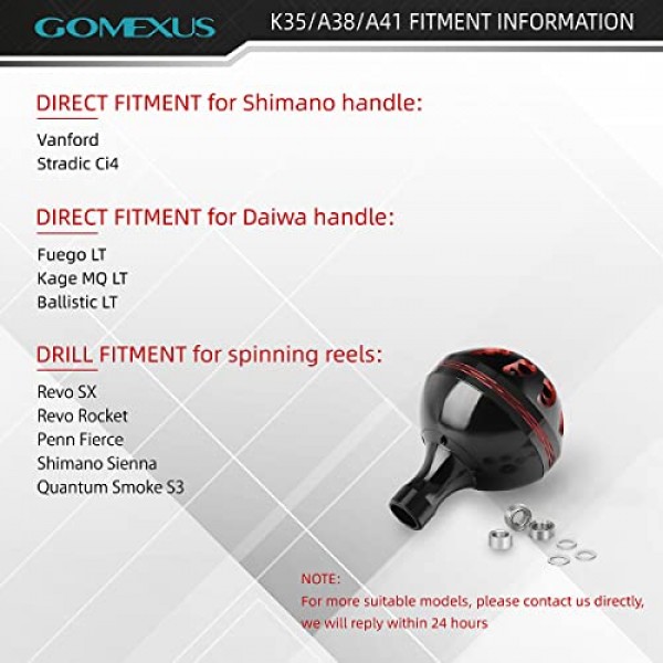 Shimano Stradic Vanford Sahara Daiwa Ballistic Tatula Fuego 스피닝 릴 직접 장착 손잡이 (드릴 샤프트 없음) 용 GOMEXUS 파워 노브