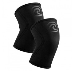 근력 훈련 및 피트니스를 위한 Rehband RX 무릎 지원 - 7mm 네오프렌 무릎 슬리브, 유연하고 미끄럼 방지, 남성 및 여성용 무릎 슬리브, 색상: 카본/블랙 - 1 쌍, 크기: 소형