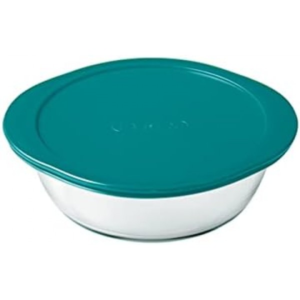 뚜껑이 있는 원형 유리병 3개로 구성된 Pyrex® Cook & Store 세트(0.35L, 1.1L, 2.3L) BPA 없음
