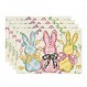 Artoid 모드 토끼 토끼 계란 부활절 Placemats 4, 12x18 인치 꽃 활 계절 봄 휴가 테이블 매트 파티 주방 식사 장식 세트