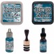 Tim Holtz Distress Tim Holtz Uncharted Mariner Bundle - Distress Ink and Distress Oxide - Pads, Reinkers & Tools - 5 아이템, 청록색 (81876-81890-81883-81906)