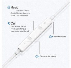 KP TECHNOLOGY 인이어 이어폰 삼성 Galaxy A33 5G용 인라인 리모컨이 있는 헤드셋 이어폰