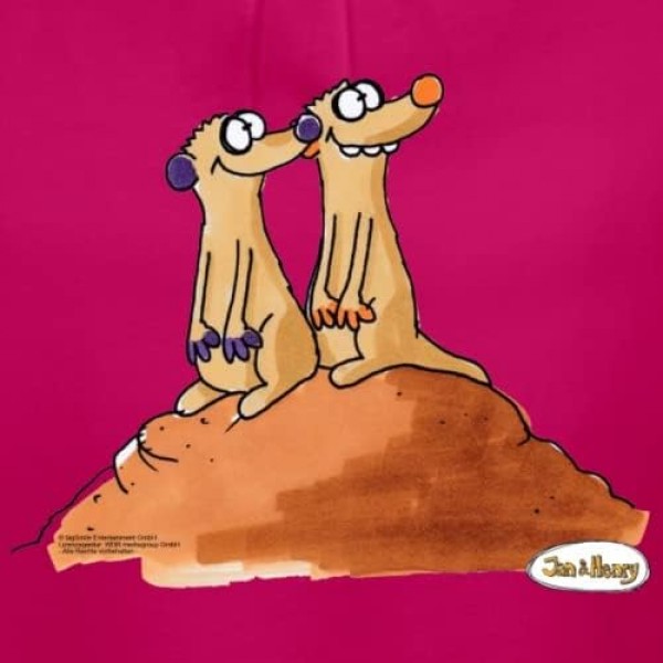 스프레드셔츠 Jan And Henry Meerkats Hill 여아 티셔츠, 프릴 자홍색 10년