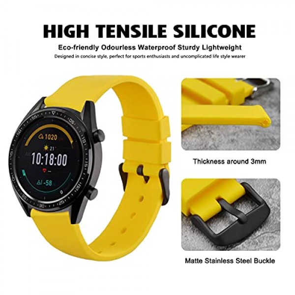 WOCCI 시계 밴드 - 스테인레스 스틸 버클이 포함된 프리미엄 실리콘 고무 교체 스트랩(16mm 18mm 20mm 22mm 24mm)