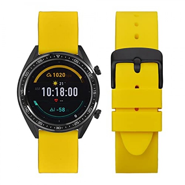 WOCCI 시계 밴드 - 스테인레스 스틸 버클이 포함된 프리미엄 실리콘 고무 교체 스트랩(16mm 18mm 20mm 22mm 24mm)