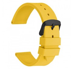 WOCCI 시계 밴드 - 스테인레스 스틸 버클이 포함된 프리미엄 실리콘 고무 교체 스트랩(16mm 18mm 20mm 22mm 24mm)