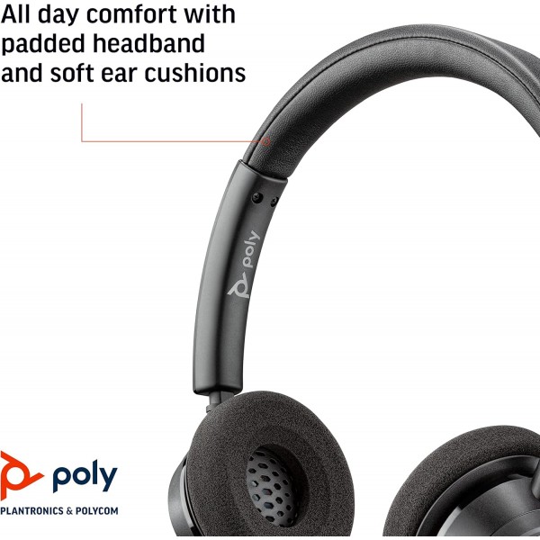 Plantronics - Blackwire 3320 USB-A(Poly) - Boom Boom이 포함된 유선 양방향 헤드셋(스테레오) - USB-A를 통해 PC/Mac에 연결 - Teams, Zoom 등과 호환 USB-A 스테레오