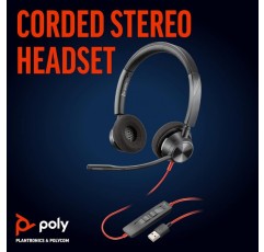 Plantronics - Blackwire 3320 USB-A(Poly) - Boom Boom이 포함된 유선 양방향 헤드셋(스테레오) - USB-A를 통해 PC/Mac에 연결 - Teams, Zoom 등과 호환 USB-A 스테레오