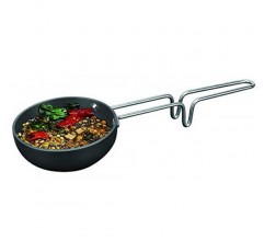 Khandekar 경질 양극산화 타드카 팬, 붙지 않는 미니 프라이팬, 향신료 로스팅 팬, 긴 손잡이가 있는 Vagharia - 11인치(27.5cm)
