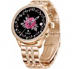 여성용 스마트 시계 블루투스 통화 심박수 수면 추적기 다이아몬드 피트니스 시계 스포츠 모드 여성용 Android 및 iOS Smartwatch 럭셔리 시계