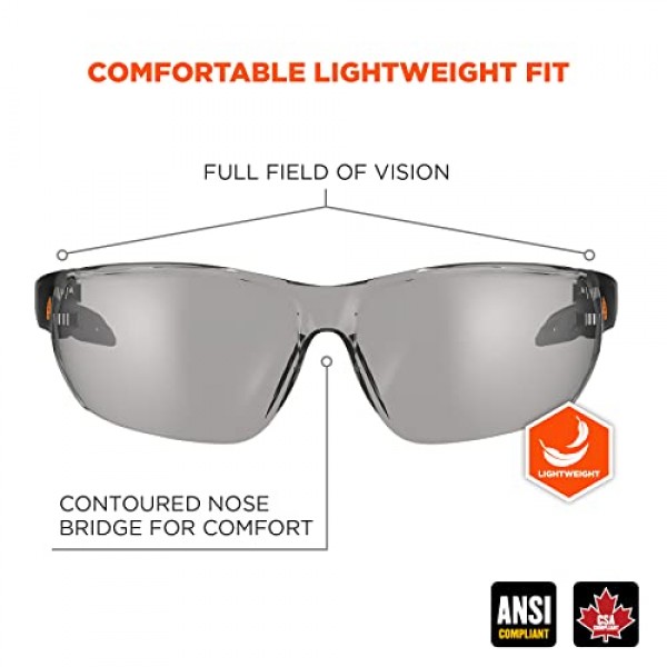 Ergodyne Skullerz VALI 프레임리스 보안경, 경량, 실내/실외 렌즈