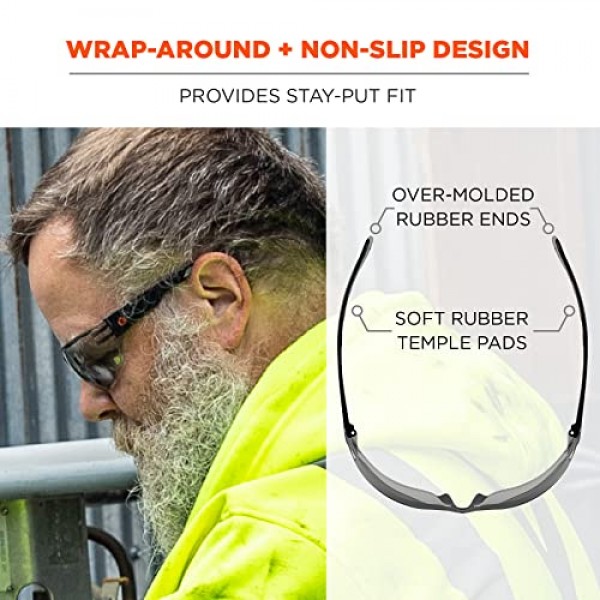 Ergodyne Skullerz VALI 프레임리스 보안경, 경량, 실내/실외 렌즈