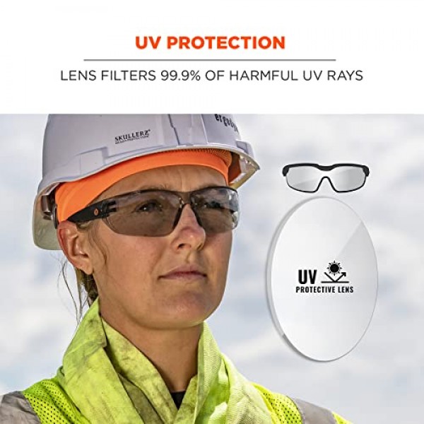 Ergodyne Skullerz VALI 프레임리스 보안경, 경량, 실내/실외 렌즈