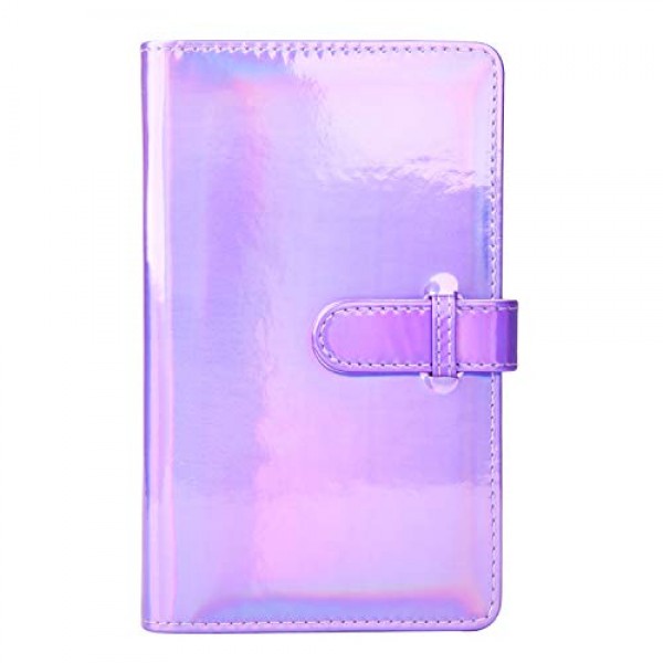 지갑 PU 가죽 사진 앨범 Fujifilm Instax Mini 12 11 9 8 90 26 즉석 카메라 필름, 폴라로이드 스냅 Zip Z2300 PIC-300 필름(밝은 보라색)과 호환 가능