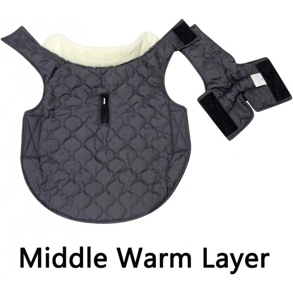 JoyDaog 플리스 칼라 겨울용 그레이 L L 그레이 용 포켓 방수 강아지 자켓이있는 중간 개를위한 따뜻한 개 코트