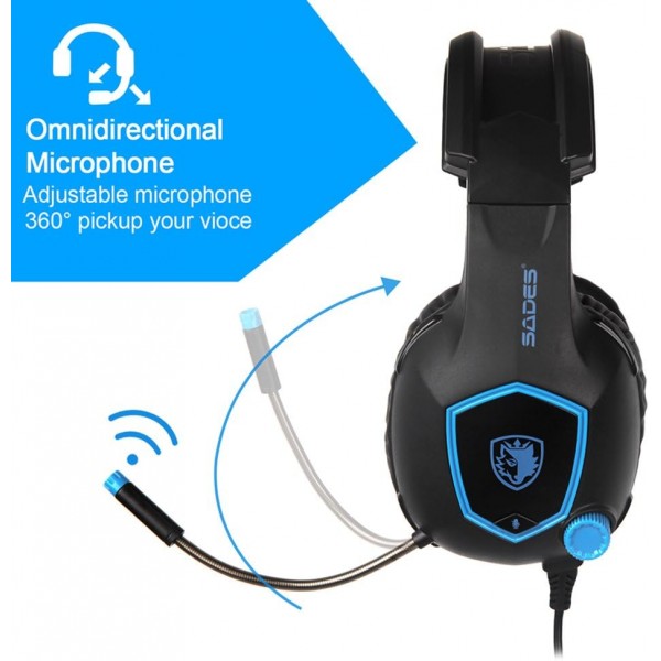 Docooler 게임용 헤드폰 PS4용 볼륨 조절 기능이 있는 유선 3.5mm 오버 이어 노이즈 캔슬링 헤드폰 - 새로운 스마트폰 Xbox ONE