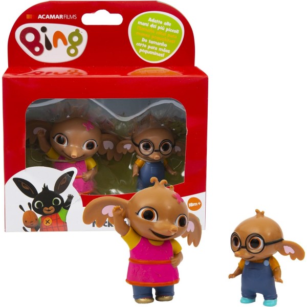 Giochi Preziosi Bing 미니 피규어 2개 세트, 술라 및 니키 밝은 색상 올바른 크기 작은 손, 18개월 이상 소녀용, BNG10O01, 귀중한 게임, 멀티컬러