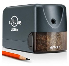 AFMAT 전기 헤비듀티, 6.5-8mm No.2/색연필용 교실 연필깎이, 더 강한 나선형 블레이드가 있는 UL 등록 전문 연필깎이, 학용품으로 돌아가기
