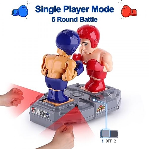 iPlay, iLearn 전자 복싱 장난감, RC 격투 로봇, 어린이 보드 게임, 레슬링 전투 로봇, 대화형 펀칭 복서, 실내 스포츠 플레이 세트, 멋진 생일 선물 3 4 5 6 7 8-12세 소년 청소