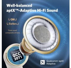 EarFun Air Pro 3 인이어 블루투스 헤드폰 - 43dB 하이브리드 액티브 노이즈 캔슬링, 하이파이 사운드 Qualcomm aptX Adaptive, 마이크 6개 CVC 8.0 통화, 다지점, 45시간 배터리, 앱 제