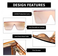 JIM HALO 플랫 탑 실드 선글라스 남성용 및 여성용 스퀘어 미러 무테 안경