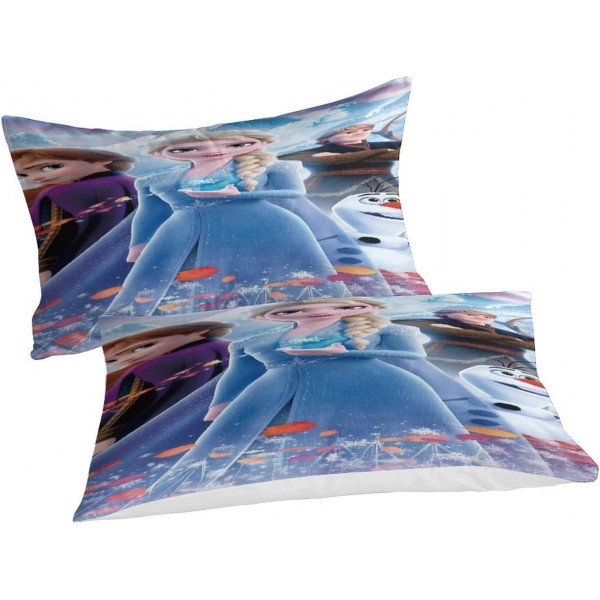 냉동 인쇄 침구 세트 어린이를위한 3D 이불 커버 소년 소녀 엘사 이불 커버 럭셔리 소프트 침대보 커버 Bedroam Collection 지퍼가있는 3 피스 세트 Ciosure Soft Microfiber King(220x