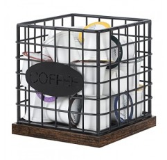 K 컵 홀더 정리함, 튼튼한 커피 포드 홀더 정리함, 주방 카운터 및 사무실 데스크탑용 35Kcup 대용량 보관 바구니(사각 격자)