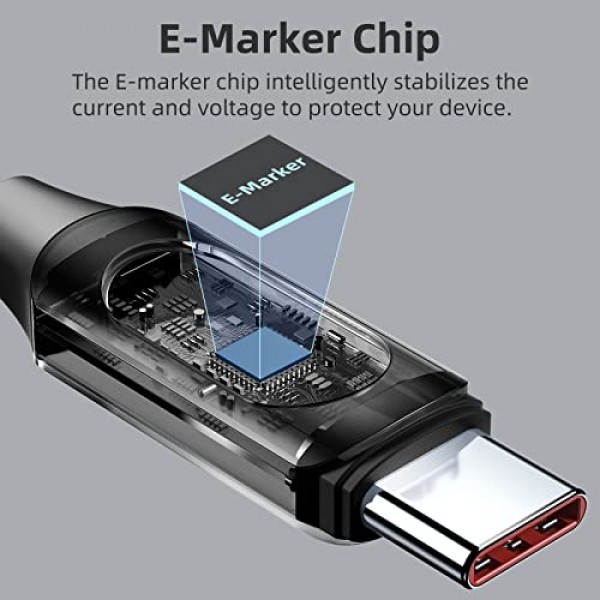 USB C - USB C 케이블(100W 5A), USB 2.0 실리콘 유형 C 충전 케이블(LED 디스플레이 포함) iPhone 15 Plus Pro Max MacBook Air/Pro iPad Air/Mini Galaxy S22/S23 Pixel용 6피트 고속 충전 케이블