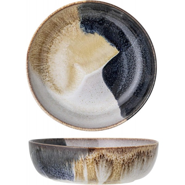 Bloomingville Serving Bowl Jules, 네이처 그레이 브라운 블루, 세라믹