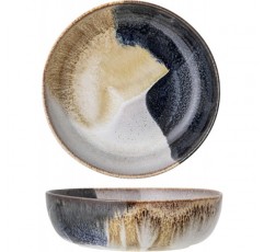 Bloomingville Serving Bowl Jules, 네이처 그레이 브라운 블루, 세라믹