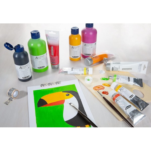 Schmincke - AKADEMIE 아크릴 컬러, 브릴리언트 바이올렛 120ml 튜브, 23440012, 고급 예술가용 아크릴 페인트, 브릴리언트, 내광성 및 카드뮴 프리, 아크릴 페인팅용, 혼합 매체 