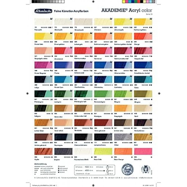 Schmincke - AKADEMIE 아크릴 컬러, 브릴리언트 바이올렛 120ml 튜브, 23440012, 고급 예술가용 아크릴 페인트, 브릴리언트, 내광성 및 카드뮴 프리, 아크릴 페인팅용, 혼합 매체 