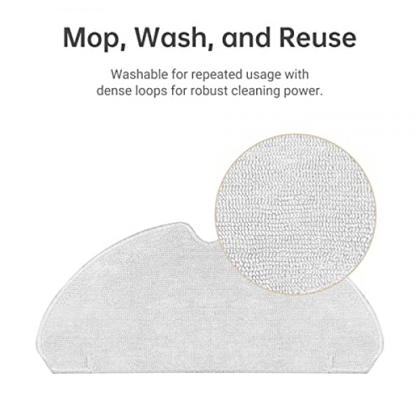 D10s Pro 로봇 진공과 호환되는 Dreametech 습식 걸레 패드, 걸레 바닥용 교체 걸레 천(2PCS)