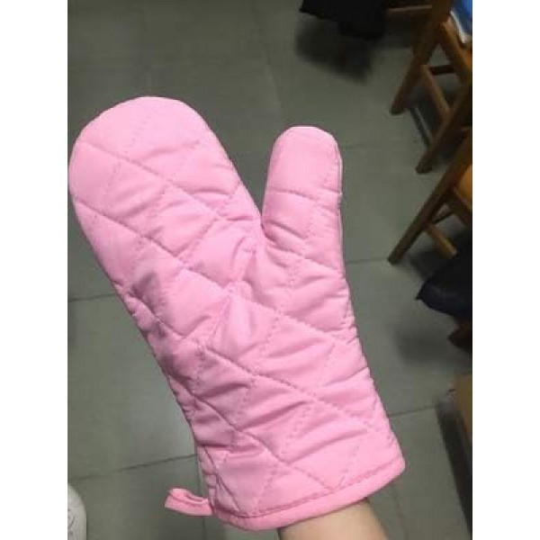 Panegy 내열성 오븐 Mitts 두꺼운 내열성 오븐 Mitts 냄비 홀더 베이킹 장갑면 1 쌍 핑크 핑크 1 쌍