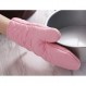 Panegy 내열성 오븐 Mitts 두꺼운 내열성 오븐 Mitts 냄비 홀더 베이킹 장갑면 1 쌍 핑크 핑크 1 쌍