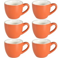 homEdge 미니 프로셀라인 에스프레소 컵, 3온스/90ml 작은 커피 머그 에스프레소용 데미타스, 차-오렌지