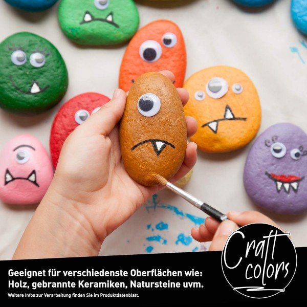 Craft Colors® 고품질 아크릴 페인트 - 세트 10 x 750ml(XL) Made in Germany | 불투명 페인트 | 빠른 건조 | 하이 피그먼트, 10가지 쉐이드